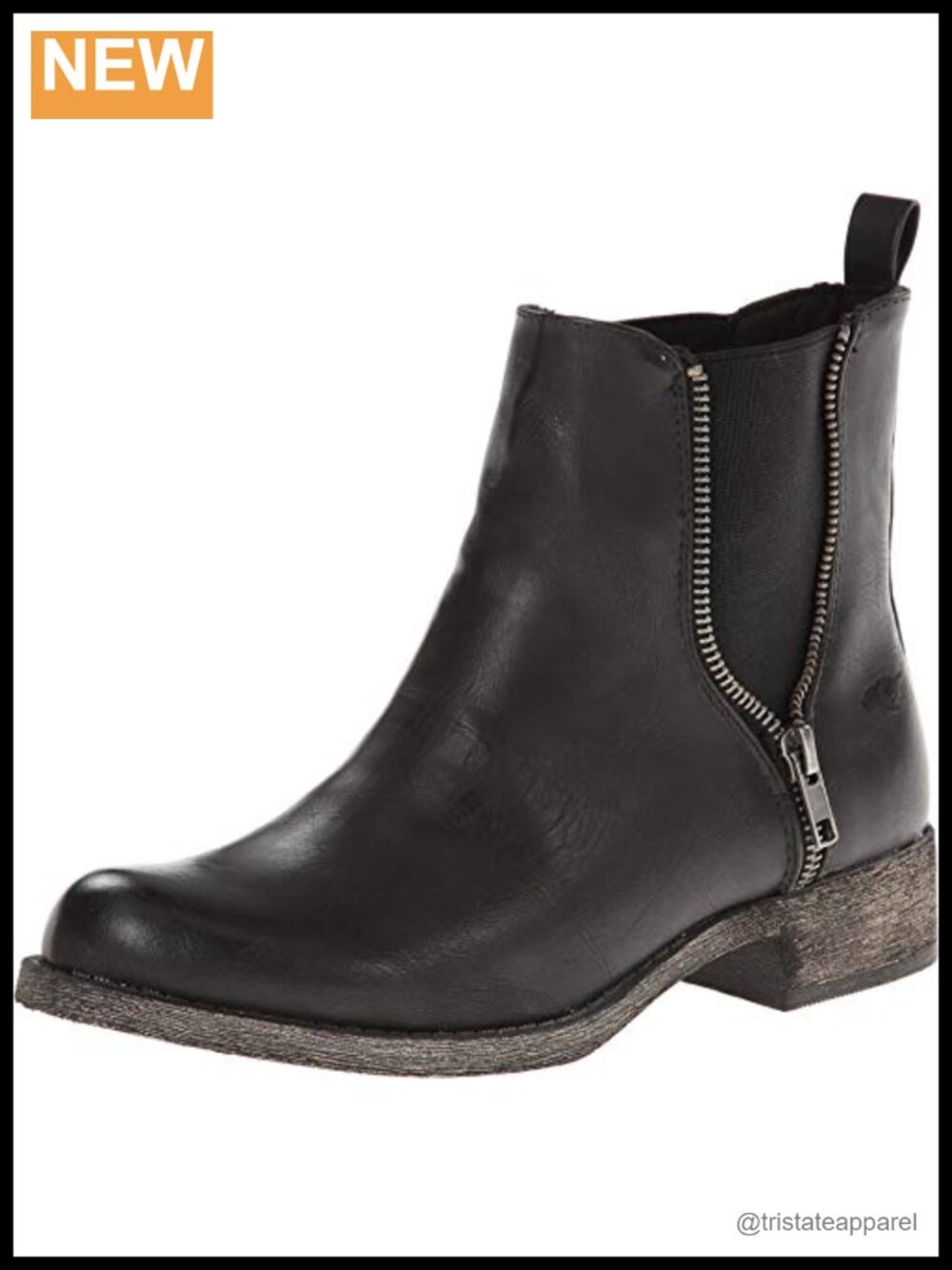 Women's Ankle Bootie with Side Zippers, Synthetic Lining Block Heel